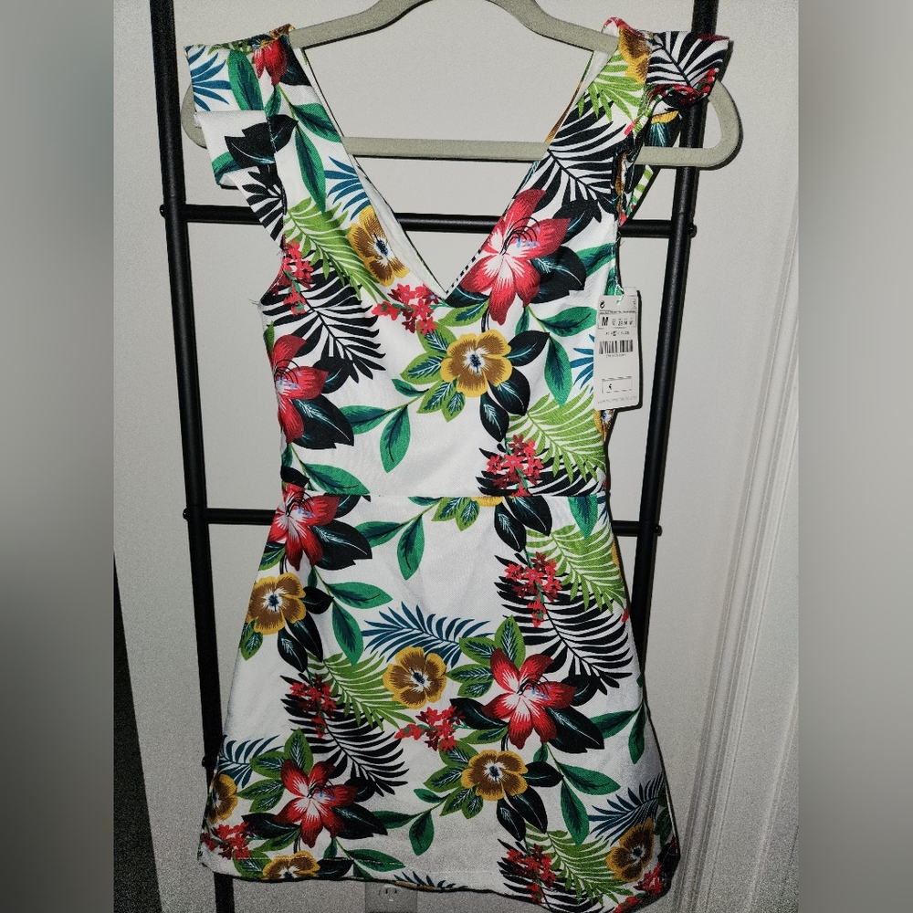 Tropical Print Mini Dress